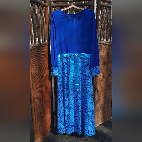 Homemade Dresses & Skirts - Mennanite Style Blue Maxi Dress
